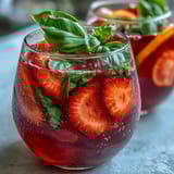 Strawberry Basil Sangria Mocktail