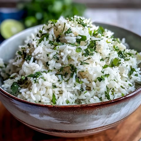 Fluffy cilantro lime rice, bright with citrus and herbs, ready to serve.