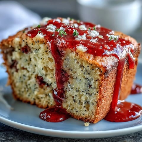 A sliced Blood Orange Loaf Cake reveals marzipan swirls, blood orange zest, and serves beautifully beside a cup of Earl Grey tea.