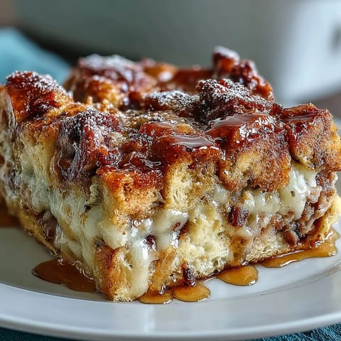 Layers of cinnamon-soaked bread, ham, turkey, and Swiss cheese create a savory-sweet slice of brunch perfection.