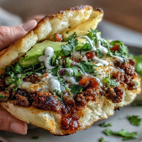 Fluffy cloud bread tacos filled with savory ground beef taco meat and fresh zesty pico de gallo for a gluten-free twist.  