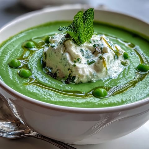 Spring Pea Soup Whipped Ricotta