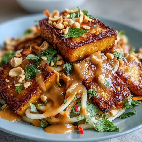 Thai Mango Salad Crispy Tofu