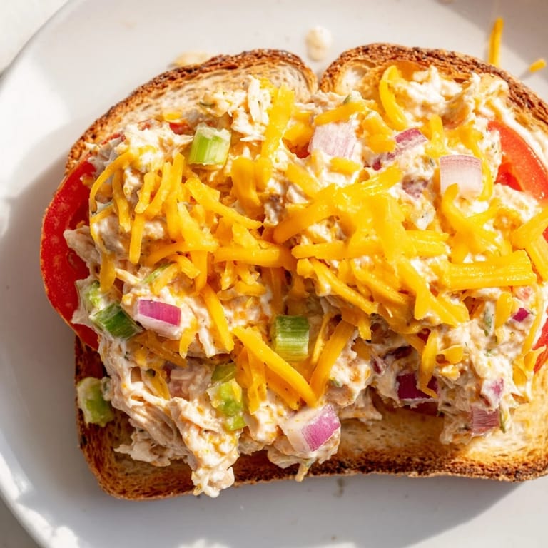 Comfort food at its best, this Tuna Melt boasts a crispy crust and melted cheese pull, perfect for lunch.