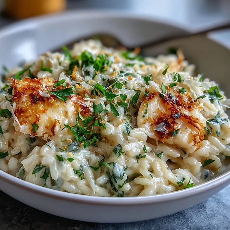 Golden Smoked Haddock Risotto plated with a lemon wedge, perfect alongside a glass of crisp white wine.