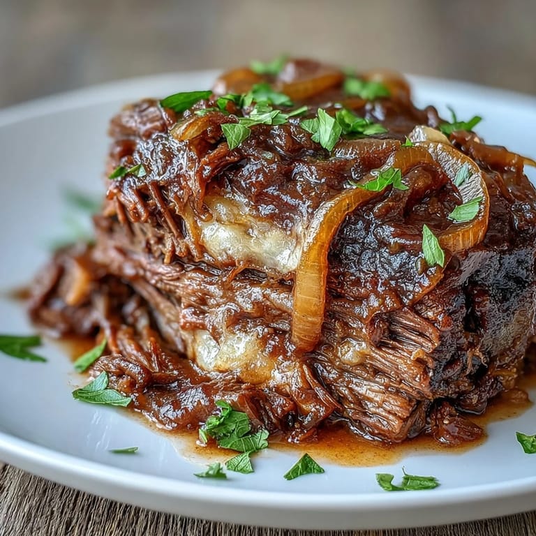 Topped with gooey melted Gruyère and fresh parsley, this French-American slow cooker dinner is pure comfort.