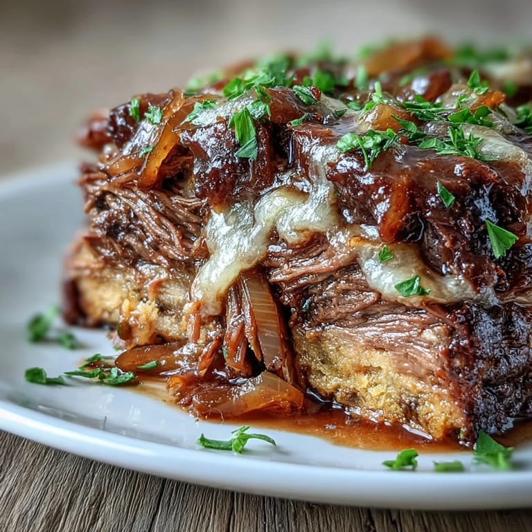 Served over mashed potatoes or with crusty bread, Savory Crock Pot French Onion Pot Roast looks incredible.