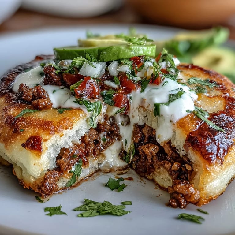 Delicate cloud bread tacos topped with hearty taco meat and homemade pico de gallo offer a light, flavorful dinner option.