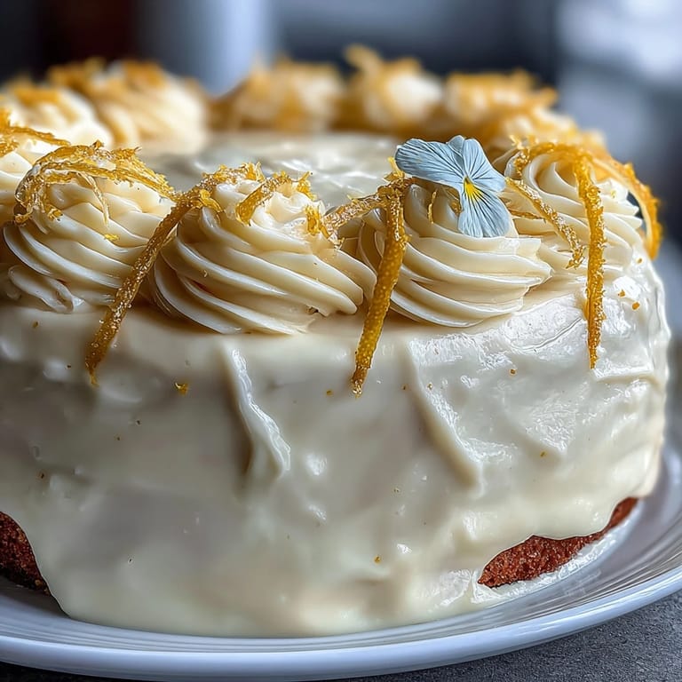 A beautifully decorated lemon cake with edible flowers, perfect for baby showers and spring celebrations.  