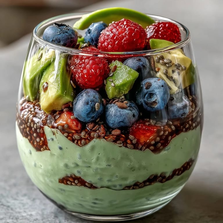 Indulgent Fiber-Rich Avocado Chia Pudding Parfait, a refreshing, healthy dessert option.