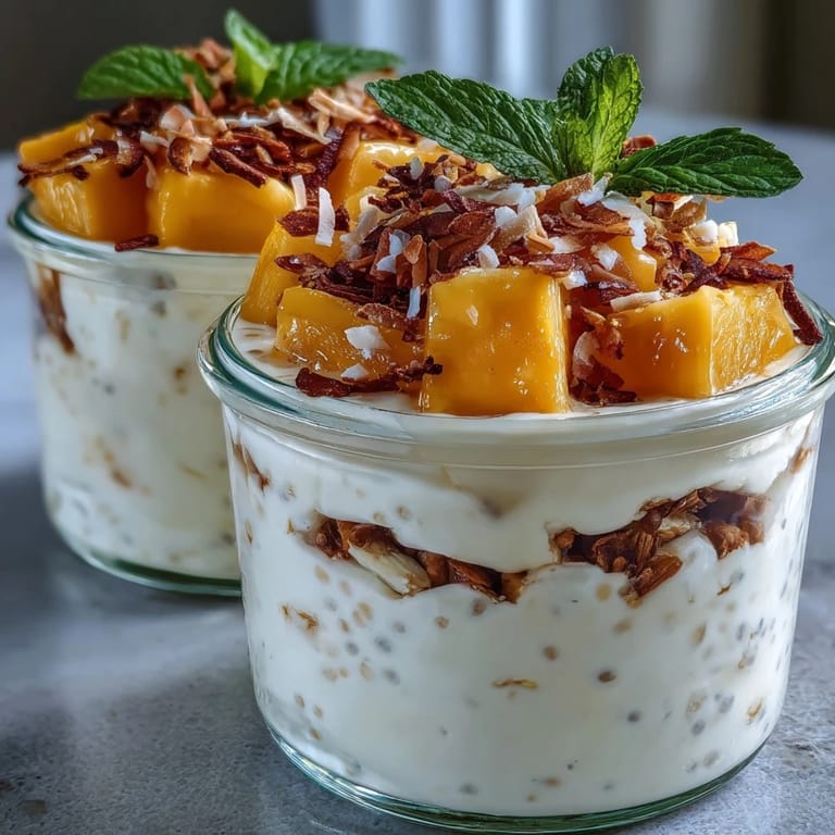 Indulge in this healthy Skyr Protein Chia Pudding, a refreshing mango delight.