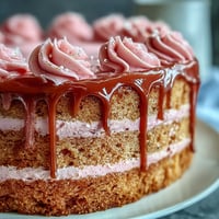 A gorgeous Bridal Shower Rosé Velvet Cake with gold drip, elegantly frosted.